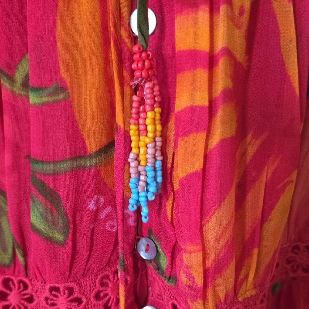 FARM Rio Mixed Fruits Ocean Ruffled Maxi Dress - Picture 6 of 9
